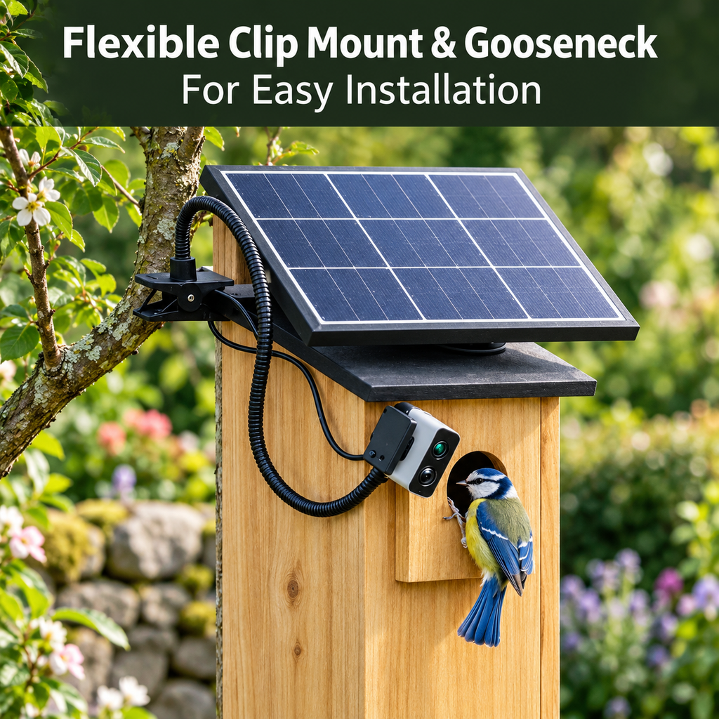 PeekWild Solar WiFi Birdhouse Entrance Camera