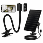 PeekWild Solar WiFi Birdhouse Entrance Camera with flexible gooseneck clip and solar panel