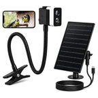 PeekWild Solar WiFi Birdhouse Entrance Camera with flexible gooseneck clip and solar panel
